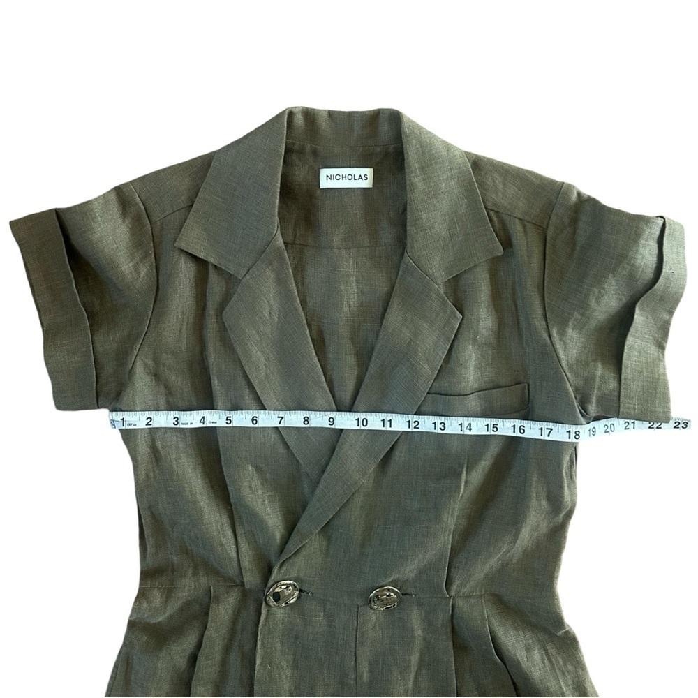 Nicholas “Rumi” Linen jumpsuit in Olive - Picture 7 of 13